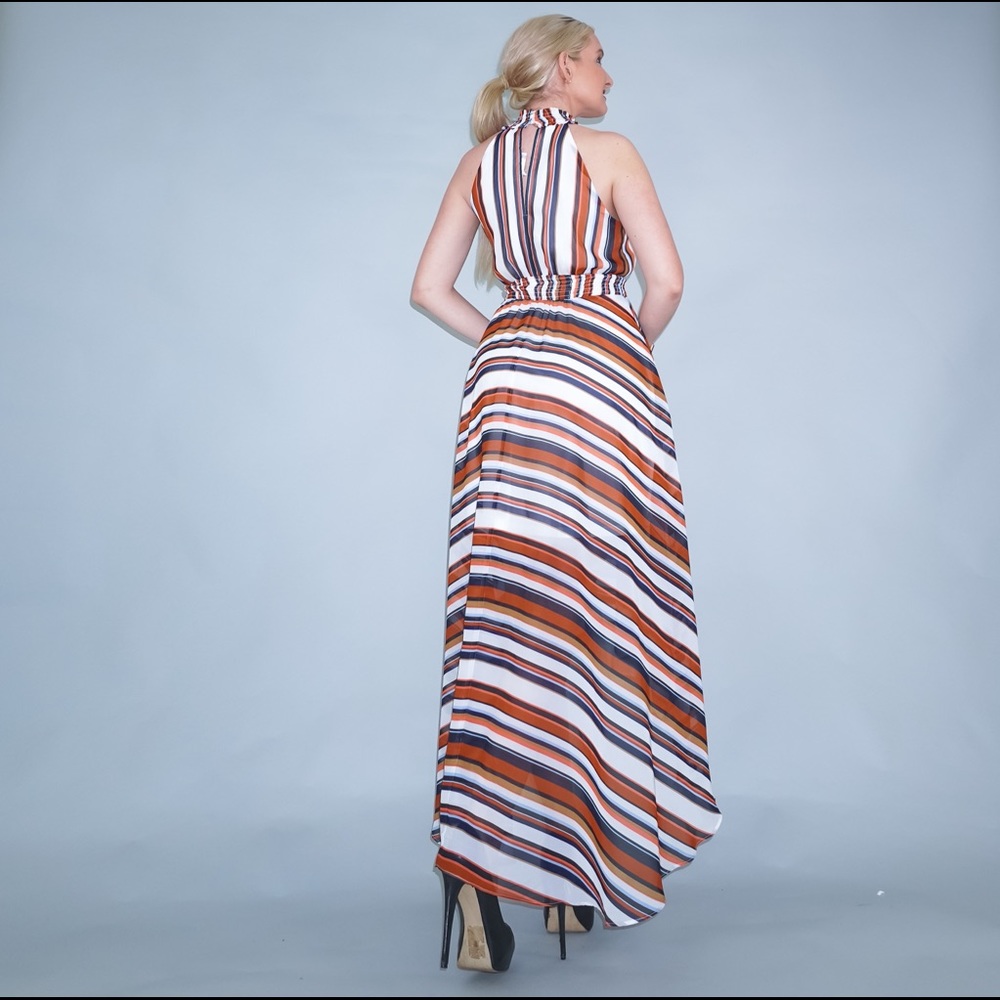 Stripe Boho High Low Dress - Picture 5 of 13